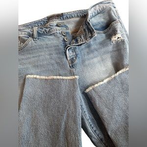 Womens Torrid Hi Rise Straight Ankle Destructed‎ Sequin Jeans size 16